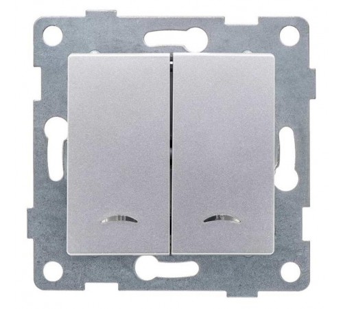 Ugra Выключатель 2кл. (инд), СУ , 10А, 250В, серебро  С11В28-004  GUSI Electric