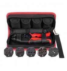 Набор в сумке СТО+5 серия QUICK PRO пресс-клещи (кримпер) с пятью матрицами для опрессовки изолированных и неизолированных наконечников  90777  КВТ