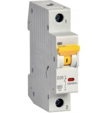 Выключатель автоматический однополюсный ВА47-60МА без теплового расцепителя 1P 20А 6кА D  MVA33-1-020-D  IEK