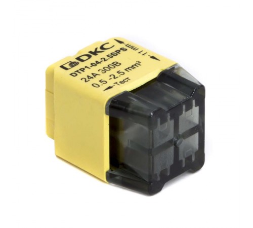 Клеммная колодка на 4 проводника до 2,5 кв. мм. на токи до 24А  DTP1-04-2.5SPS  DKC