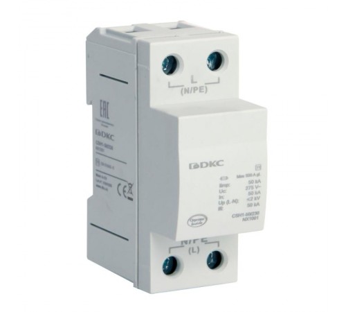 Ограничитель импульсных перенапряжений УЗИП, класс I, 1-полюсный, L-N, 50кА (10  NX1001  DKC