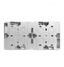 Коробка накладная квадратная на 2 поста, 86х86 (серебристый)  201332  SPL