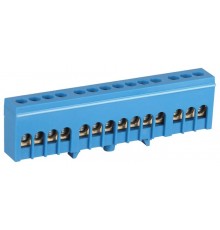 Шина  NO-224-101 N ноль в изолированном корпусе на DIN-рейку ШНИ-6х9-14-Д синий  Б0062869  ЭРА