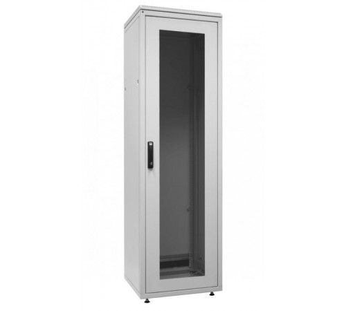 Шкаф напольный WZ-SZBD-094-G7AA-11-0000-011 19",SZBD,24U,1163x600х600мм,стек.дв.в ст.раме,руч.с зам.с трехт.фикс.,сер.(RAL 7035)разобр. 32168  Zpas