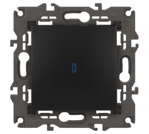 14-1102-05 Выключатель с подсветкой, 10АХ-250В, IP20, Эра Elegance, антрацит  Б0034219  ЭРА