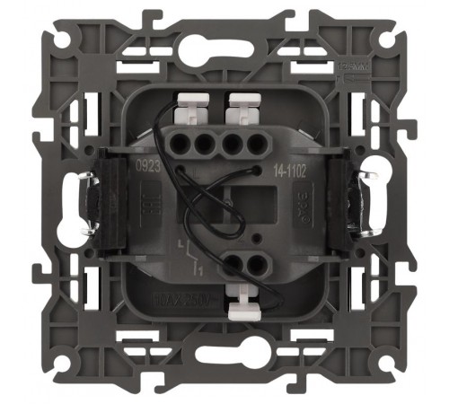 14-1102-05 Выключатель с подсветкой, 10АХ-250В, IP20, Эра Elegance, антрацит  Б0034219  ЭРА