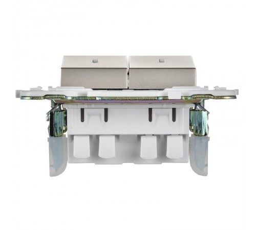 SKANDY Выключатель 2-клавишный проходной с индикацией 10А SK-V10Sh шампань  SK-V22-1-10-K37  IEK