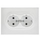 SKANDY Розетка 2-местная с заземлением с защитными шторками 16А в сборе SK-R07W арктический белый  SK-R24-16-K01-F  IEK