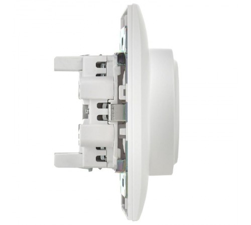 SKANDY Розетка 2-местная с заземлением без защитных шторок 16А в сборе SK-R08W арктический белый  SK-R21-16-K01-F  IEK