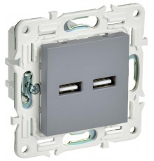 SKANDY Розетка USB A+A 3,1А SK-R15Gr серый  SK-U21-D31-K03  IEK