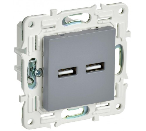 SKANDY Розетка USB A+A 3,1А SK-R15Gr серый  SK-U21-D31-K03  IEK