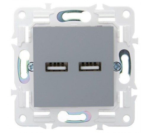 SKANDY Розетка USB A+A 3,1А SK-R15Gr серый  SK-U21-D31-K03  IEK