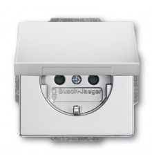 Розетка SCHUKO 16А 250В с защитными шторками, с крышкой, серия future, цвет серебристый аллюминий  2CKA002018A1519  ABB