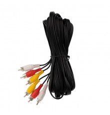 Шнур 3 RCA - 3 RCA, длина 5 метров, черный  17-0205  REXANT