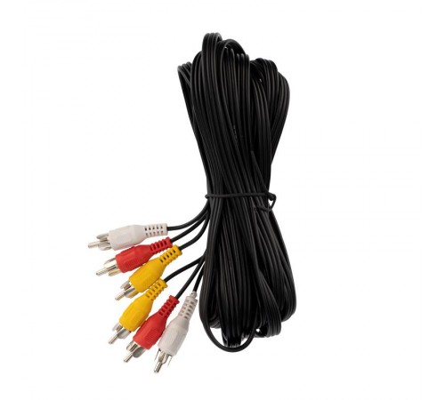 Шнур 3 RCA - 3 RCA, длина 5 метров, черный  17-0205  REXANT