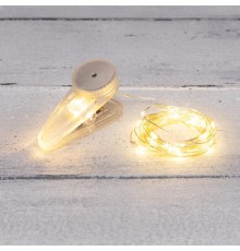 Гирлянда Роса с прищепкой 3 м, 30 LED, теплое белое свечение, 2хCR2032 в комплекте  302-016  NEON-NIGHT