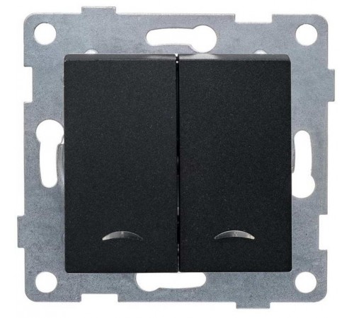 Ugra Выключатель 2кл. (инд), СУ , 10А, 250В, графит  С11В28-010  GUSI Electric