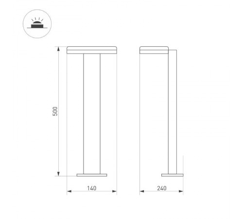 Светильник LGD-TENT-BOLL-H500-9W Warm3000 (GR, 110 deg, 230V) (Arlight, IP65 Металл, 3 года)  029969  Arlight