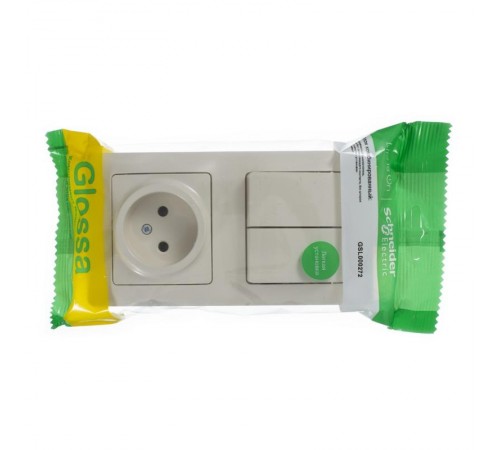 Glossa Бежевый Блок: Розетка и 2-кл. Выключатель  GSL000272  SE