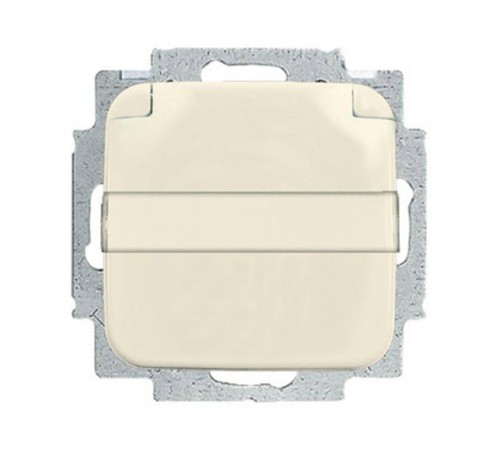 Розетка SCHUKO 16А 250В с крышкой, с полем для надписи, серия Busch-Duro 2000 SI, цвет слоновая кость  2018-0-0604   2CKA002018A0604  ABB