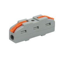 Клемма СМК 222-421 проходная 1 полюс (0,08-4 мм), серая (5 шт./уп.)  07-5240-05  REXANT