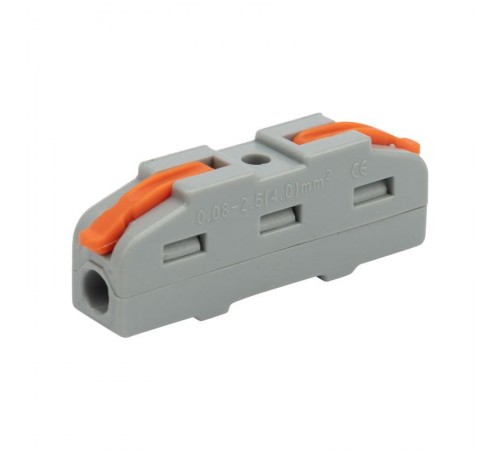 Клемма СМК 222-421 проходная 1 полюс (0,08-4 мм), серая (5 шт./уп.)  07-5240-05  REXANT