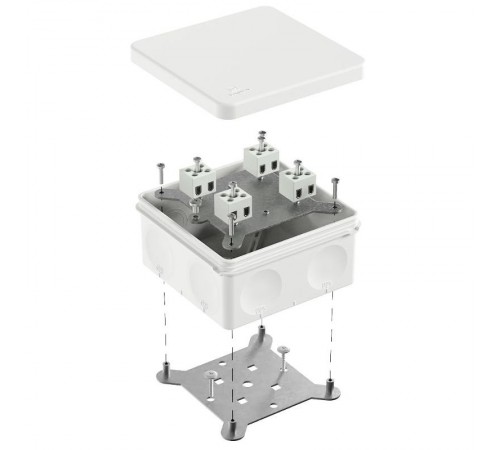 Коробка огнестойкая для о/п двухкомпонентная 60-0300-FR2.5-8 Е15-Е120 RAL9003 100х100х50 (14 шт/уп)  60-0300-9003-FR2.5-8  Промрукав