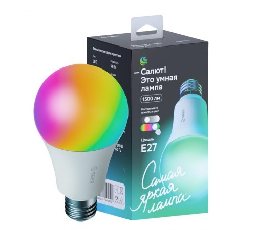 Умная сверхъяркая лампа с адаптивным светом E27/1500Лм/WiFi   SBDV-00120  Sber