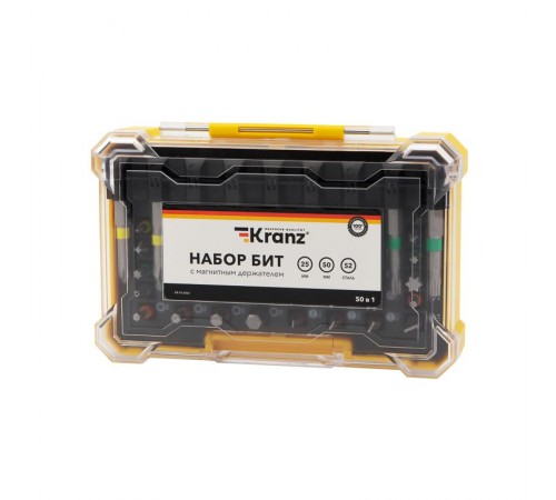 Набор бит KRANZ с магнитным держателем 25-50 мм, 49 шт. (50 шт./уп.) KR-92-0462  Kranz
