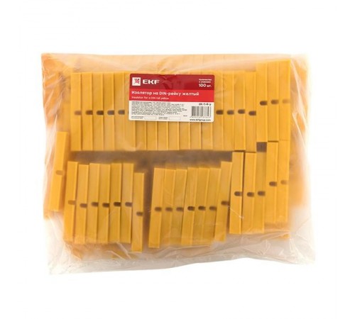 Изолятор на DIN-рейку желтый EKF PROxima  ak-1-4-y  EKF