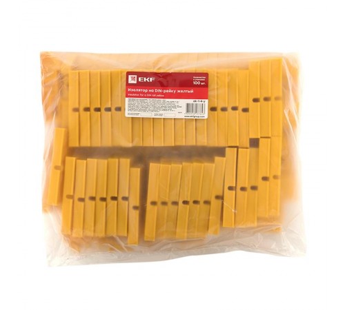 Изолятор на DIN-рейку желтый EKF PROxima  ak-1-4-y  EKF