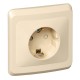 Этюд Кремовый С/У Розетка с заземлением с защитными шторками  PC16-004K  SE