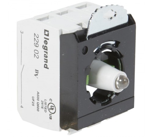 Osmoz Монтажный адаптер 3 поста, подсв.КРАСН. 230В, +2хНО конт.бл. винт.кл  023017  Legrand