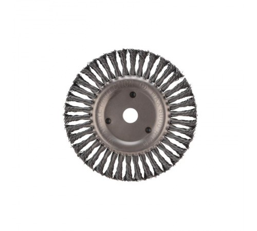 Щетка дисковая для УШМ, крученая стальная проволока, 200мм, отв. 22,23мм  KR-91-1247  Kranz