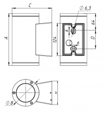 Светильник светодиодный ДБУ JIMMY LED 2х12W D30 827 WH  18Вт 2700К IP65 белый  1874000830  Световые Технологии