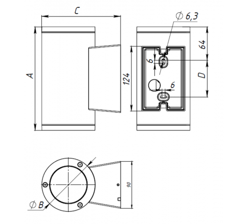 Светильник светодиодный ДБУ JIMMY LED 2х6W D10 840 BL 10Вт 4000К IP65 черный  1874000320  Световые Технологии