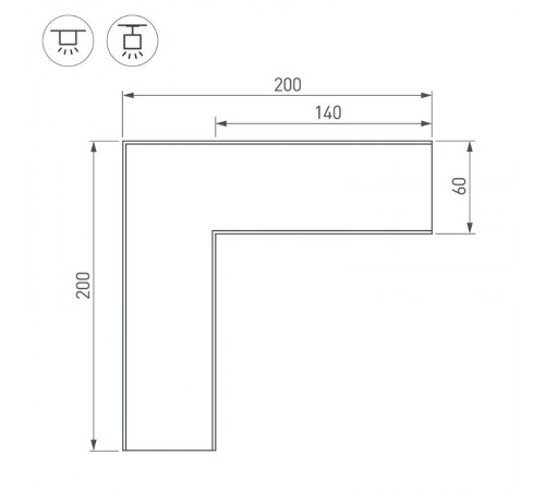 Угол SL-LINE-6070 (arlight, Металл)  030141  Arlight