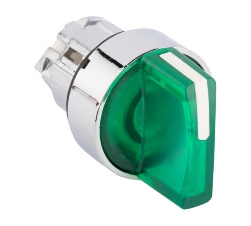 Исполнительный механизм переключателя ХB4 зеленый на 3 положения возвратный без фиксации, с подсветкой с короткой ручкой EKF PROxima    XB4BD3L-G   