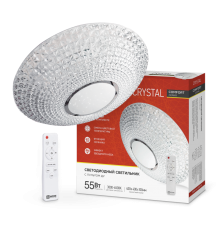 Светильник светодиодный COMFORT CRYSTAL 55Вт 230В 3000-6500K 4400Лм 400x100мм с пультом ДУ  4690612034898  IN HOME