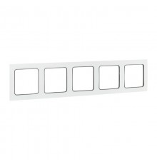 Стокгольм Рамка 5-местная белая с линией цвета черный  EAM-G-306-10  EKF