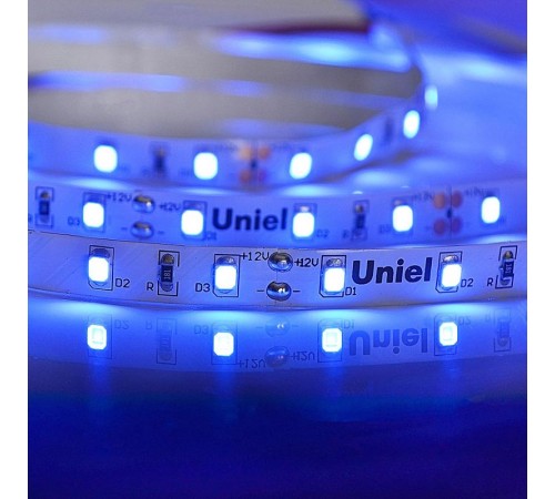 Лента светодиодная синий свет ULS-M11-2835-60LED/m-8mm-IP20-DC12V-4,8W/m-5M-BLUE PROFI  UL-00004359  Uniel