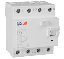 Выключатель дифференциального токаOptiDin DM63-4225-AC-4,5-УХЛ4 (4P, 25, 30mA)  343891  КЭАЗ