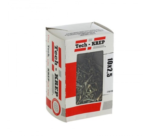 Саморезы универсальные 10х2,5 мм (500 шт) желтые - коробка с окном ( 0,129 кг)  102218  Tech-KREP