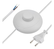 Сетевой шнур с напольным переключателем 2х0,75 кв.мм, 2,5 м белый  11-1145  REXANT