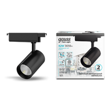 Светильник светодиодный трековый цилиндр 42W 3650lm 4000K 180-240V IP20 90*240мм черный угол 24  TR074  Gauss
