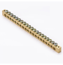 Шина "0" (8х12мм.) 125А  20 отверстий крепеж по краям латунь EKF PROxima  sn0-125-20-k  EKF