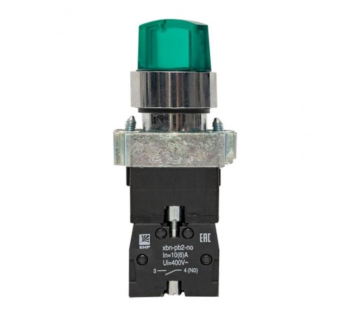Переключатель BD21 2P c зеленой подстветкой 24В NO PROxima  xb2-bk21-g-24  EKF