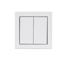 Выключатель 2-клавишный, 1-полюсный, 16А/230В (схема 5), серия Impressivo, белый, IP44  1065UW-84  2TKA000173G1  ABB