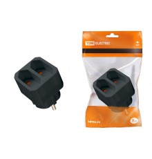 Блок на 2 гнезда 2П 2,5 А 250 B под плоскую вилку черный  SQ1806-0306  TDM