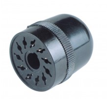 Штепсельный разъем 8-штырьков для реле 60.12, таймера 88.12; под пайку; задняя крышка  90124  Finder